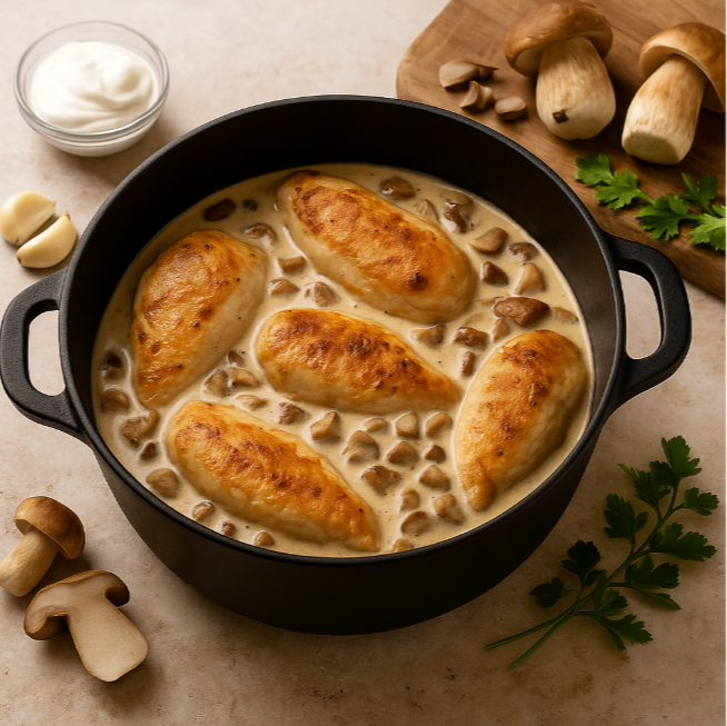 Filets de Poulet aux Cèpes pour 2 Pers