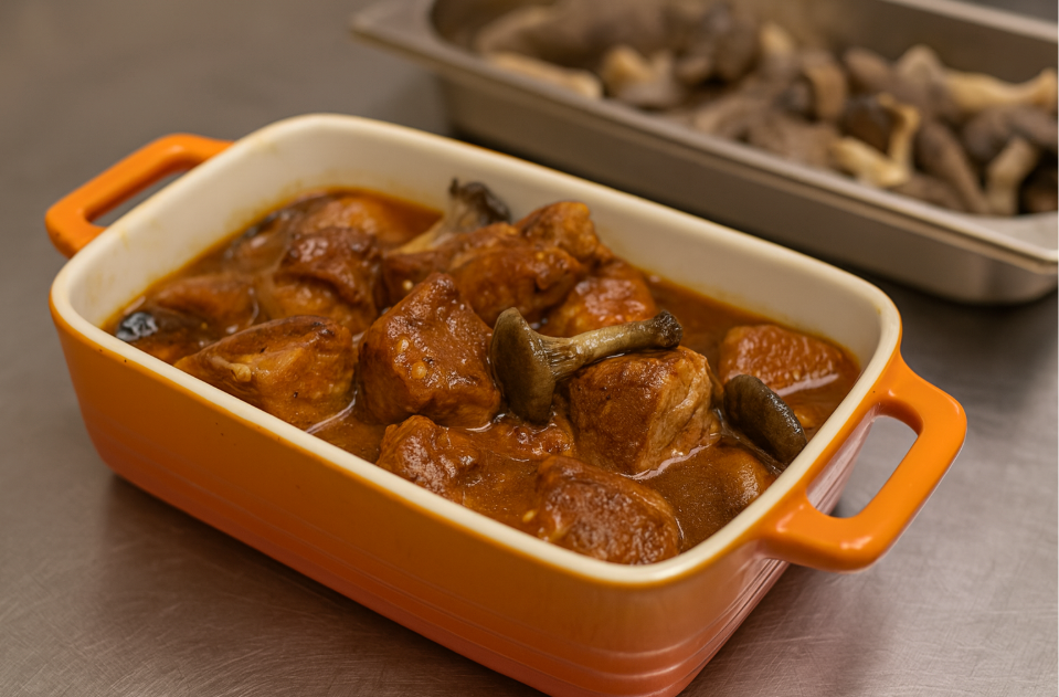 Fondant de Porc Sauce Porto Pleurotes 2pers