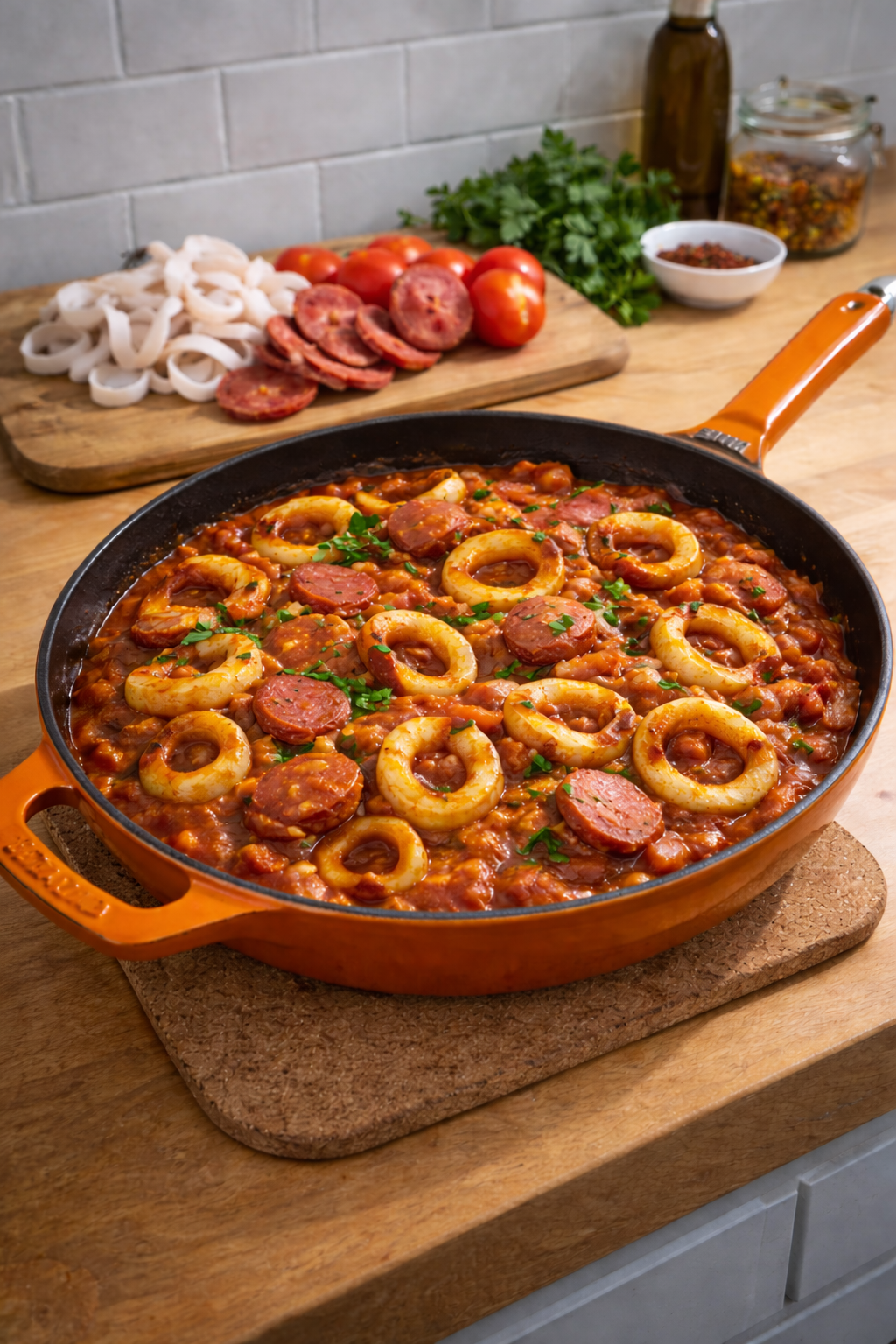 Poêlée de Calamars au Chorizo 2pers