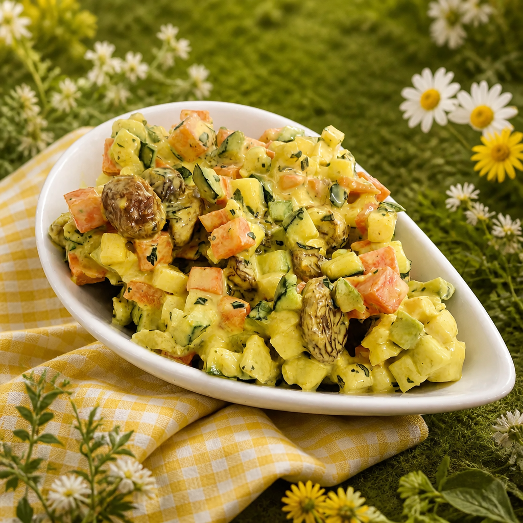 🥕 Tartare Indien Fraîcheur – Curry, Menthe & Raisins Secs