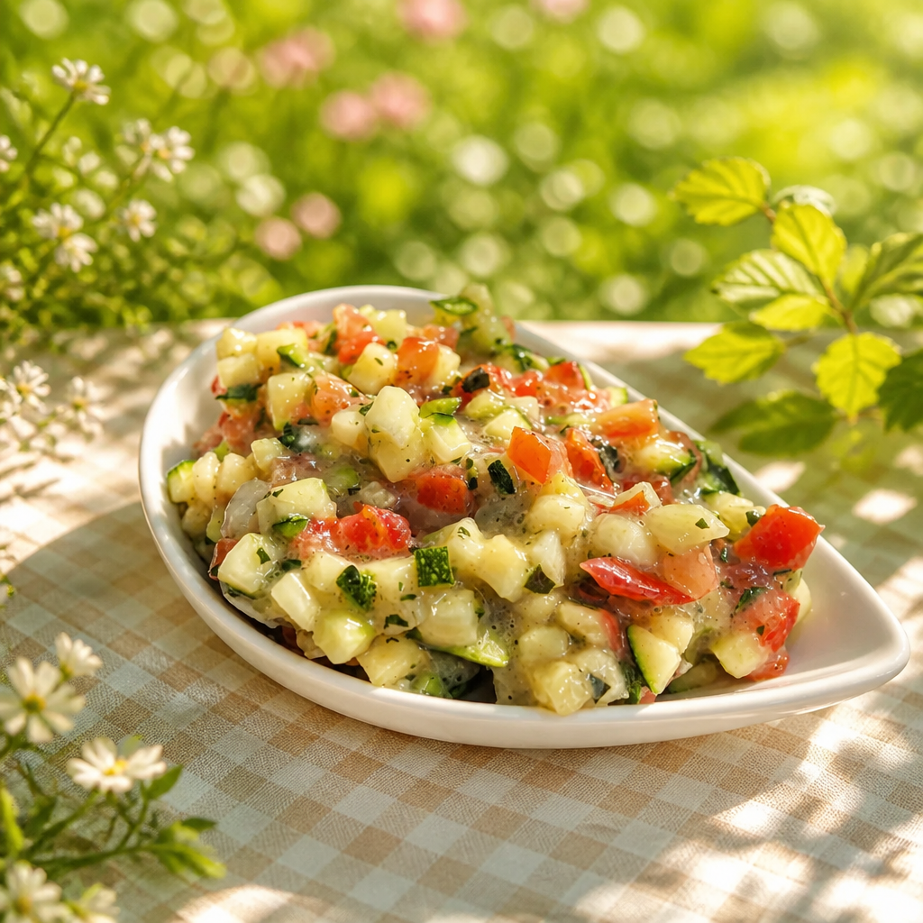 🍅🥒 Tartare Fraîcheur de Courgettes & Tomates au Basilic