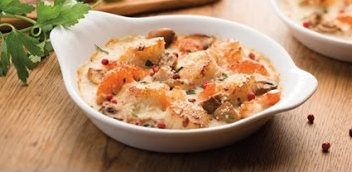 Navarin de Gambas et St Jacques Crème et  Légumes 400g environ